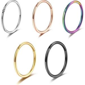 5pc 16G 12mm snap hooping earrings